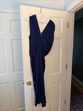 Banana Republic Navy Blue Draped Maxi Dress